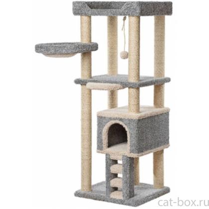 Комплекс для кошек ковролиновый «Проша» 67*62*179 см, сизаль-0