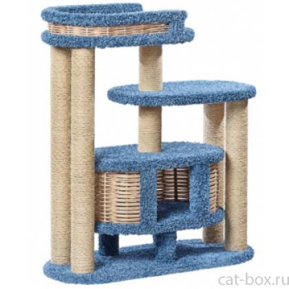 Домик когтеточка для кошек ковролиновый «Чаруша» 100*42*110 см, сизаль-0