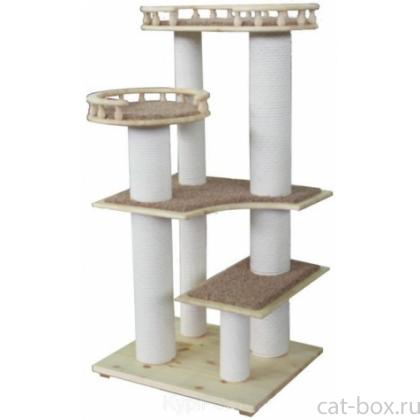 Когтеточка комплекс из дерева для кошек "Капоти" 70*58*145 см, хлопок-0