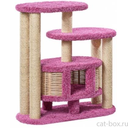 Домик когтеточка для кошек ковролиновый «Маруська» 100*42*100 см, сизаль-0