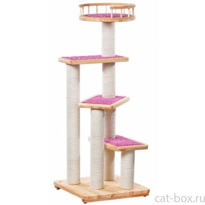 Когтеточка комплекс из дерева для кошек "Винтуся"  57*57*142 см, хлопок-0