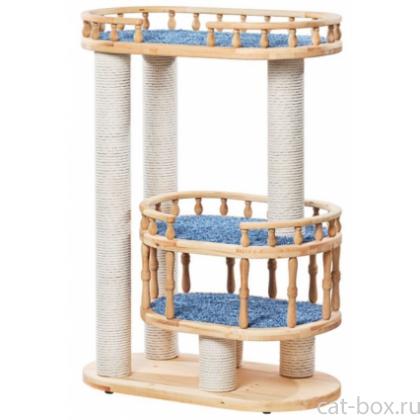 Когтеточка комплекс из дерева для кошек "Неся" 80*44*110 см, хлопок-0