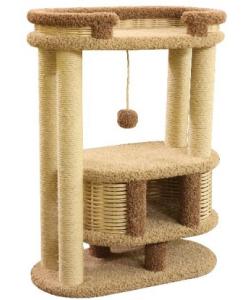 Домик когтеточка для кошек ковролиновый «Фидика» 80*40*100 см, сизаль