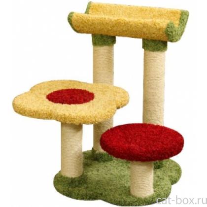 Когтеточка для кошек ковролиновая «Кумбика» 62*62*78 см, сизаль-0