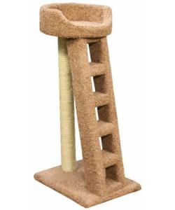 Когтеточка для кошек ковролиновая «Лежанка с лестницей» 58*46*114 см, сизаль
