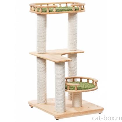 Когтеточка комплекс из дерева для кошек "Фрося" 70*58*114 см, хлопок-0
