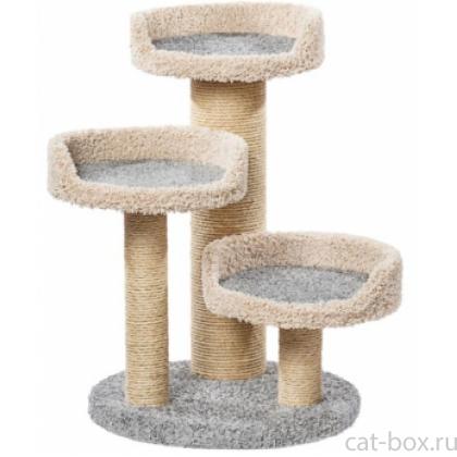 Когтеточка комплекс ковролиновый для кошек "Тяпти" 62*62*91 см, сизаль-0