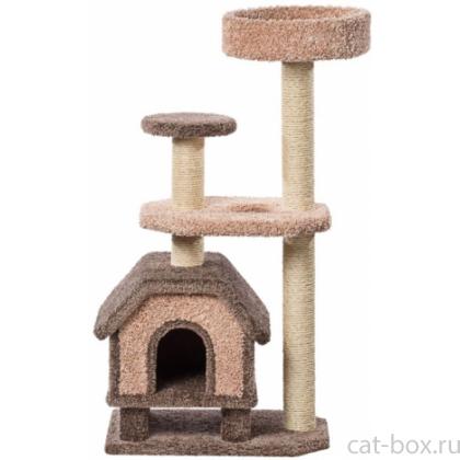 Домик для кошек ковролиновый «Конура на ножках» 46*67*131 см, сизаль-0