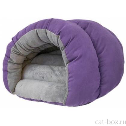 Домик пухлый "Ракушка" - бархат фиолетовый-0