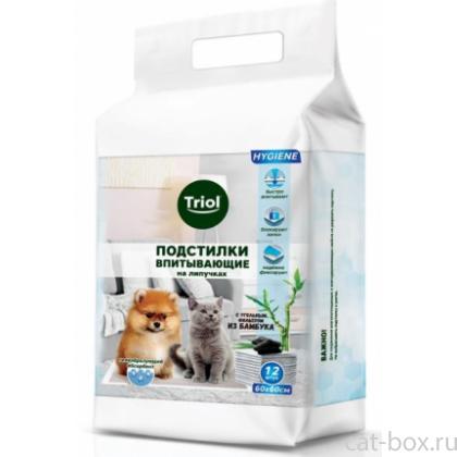 Впитывающие подстилки с угольным фильтром из бамбука на ЛИПУЧКАХ 12 шт. (DP13)-0