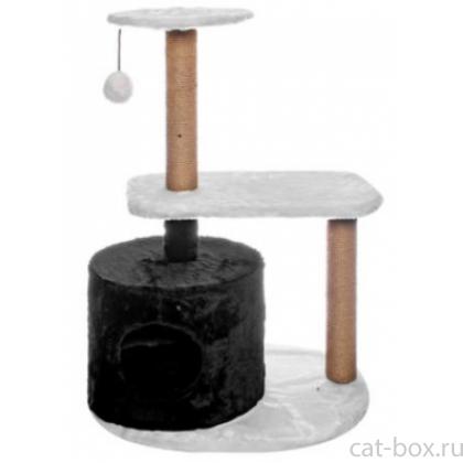 Домик-когтеточка Бразилия New, черно-белый, джут, 37*55*97 см-0