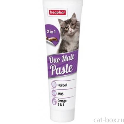 Двойная паста для вывода шерсти из кишечника, для кошек, Duo Malt Paste-0
