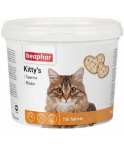 Кормовая добавка с биотином и таурином для кошек, Kitty's + Taurine-Biotine, 750 шт.