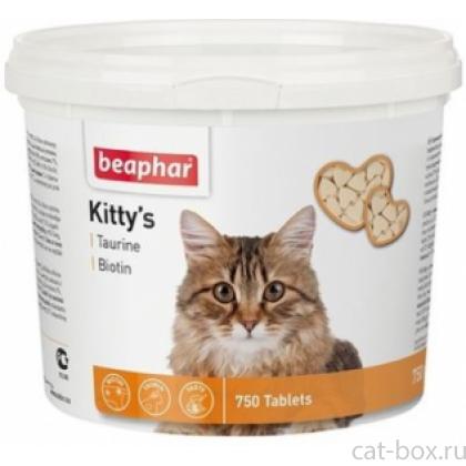 Кормовая добавка с биотином и таурином для кошек, Kitty's + Taurine-Biotine, 750 шт.-0