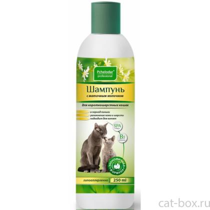 Шампунь гигиенический с маточным молочком для короткошерстных кошек-0