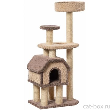Домик для кошек ковролиновый «Конура на высоких ножках» 46*67*148 см, сизаль-0
