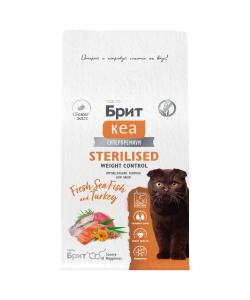 БРИТ КЕА Сухой корм с морской рыбой и индейкой для стерилизованных кошек WEIGHT CONTROL, 0,4кг