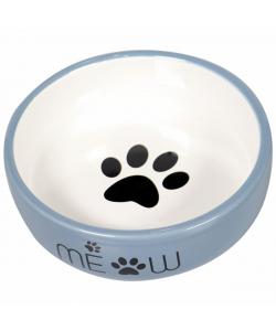 Миска керамическая MEOW для кошек, синяя, 380мл