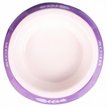Миска керамическая для кошек фиолетовая с рыбками, 140мл-3