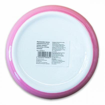 Миска  "кошка с бантиком" керамическая, лиловая 370мл, 15*4см-1