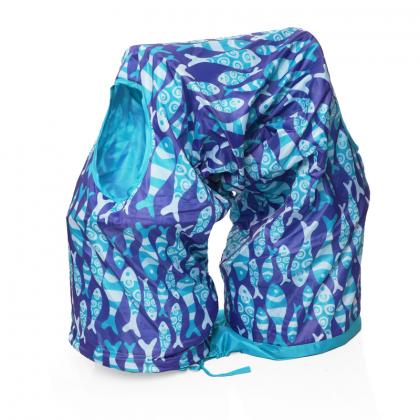 Туннель игровой для кошек шуршащий "Рыбки" M, d25*130см-1