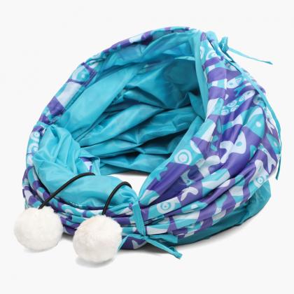 Туннель игровой для кошек шуршащий "Рыбки" M, d25*130см-2