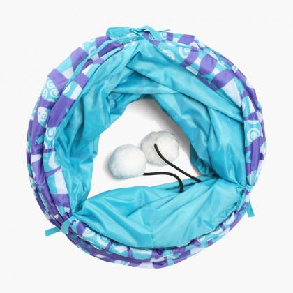 Туннель игровой для кошек шуршащий "Рыбки" M, d25*130см-3