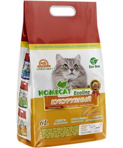 Кукурузный комкующийся наполнитель "Эколайн", 6л, 2.8кг