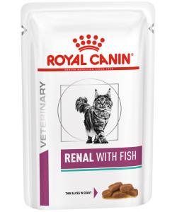 Паучи кусочки в соусе для кошек при лечении почек, с рыбой Renal With Fish, 85г