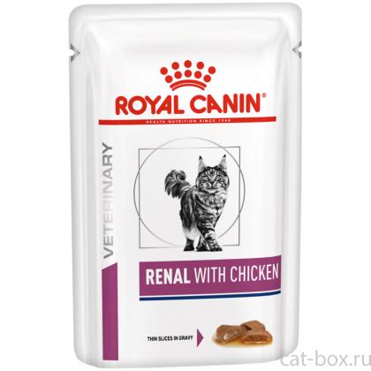Паучи кусочки в соусе для кошек при лечении почек с курицей Renal with chicken sauce, 85г-0