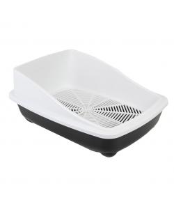 Туалет для кошек с высоким бортом и сеткой 52*39*20см, черный