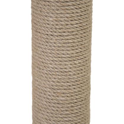 Когтеточка-лежанка ВИСКИ с двумя столбиками 45,5*27,5*h54см (ЛДСП, вельвет, джут) дуб сонома-5