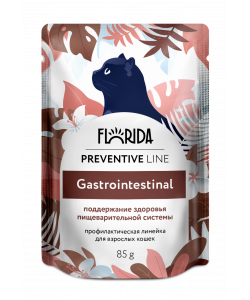 Preventive Line Паучи для кошек Gastrointestinal профилактика болезней желудочно-кишечного тракта, 85г