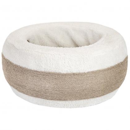 Лежанка с тоннелем круглая D59*h21см (МДФ, джут, мех искусственный) ангора-5