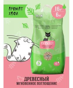 Древесный наполнитель для туалета кошек, 16л/6кг