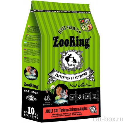 Корм сухой для кошек Adult Cat Turkey Salmon Apples Индейка и лосось с яблоком, 10кг-0