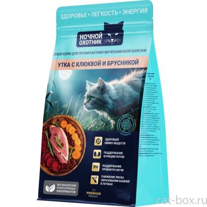 Сухой корм для кошек профилактика МКБ Утка с клюквой и брусникой, 0,4кг-0