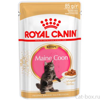 Кусочки в соусе для котят Мейн-Кун: до 15 мес (Kitten Main Coon), 85г-0
