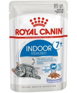 Паучи для домашних стерилизованных кошек 7-12 лет, Кусочки в желе, Indoor Sterilised 7+, 85г