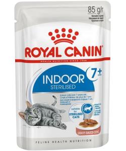 Паучи для домашних стерилизованных кошек 7-12 лет, кусочки в соусе, Indoor Sterilised 7+, 85г