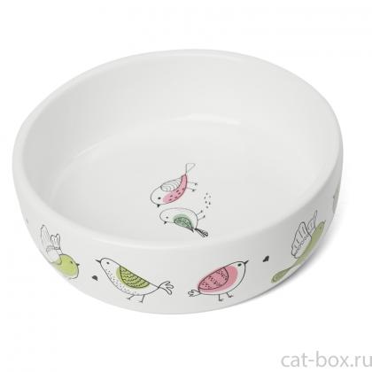 Миска керамическая "Птички", 0,35л-0