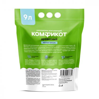 Наполнитель древесный впитывающий, крупные гранулы, 3кг-1