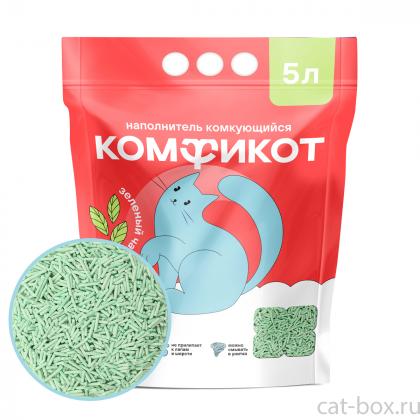 Наполнитель тофу комкующийся зеленый чай, 5л/2,3кг-0