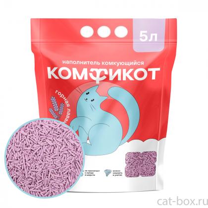 Наполнитель тофу комкующийся горная лаванда, 5л/2,3кг-0