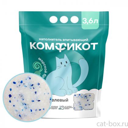 Наполнитель силикагелевый впитывающий морской бриз, 3,6л/1,42кг-0