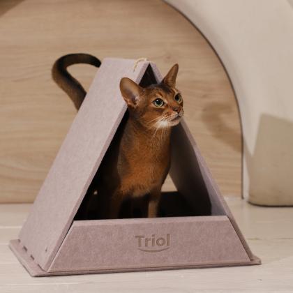 Домик для животных из войлока "Вигвам", бежевый, 44*33*38см-2