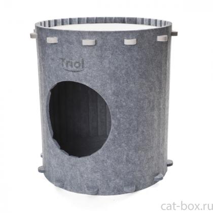 Домик для животных из войлока "Пещера", серый, 40,5*40,5*42см-0