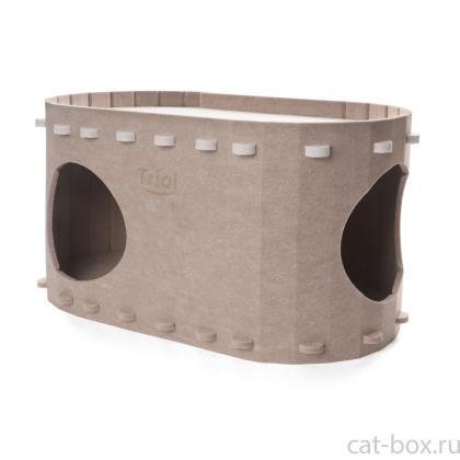 Домик для животных из войлока "Крепость", бежевый, 58*33*30см-0