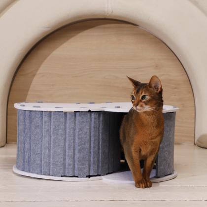 Домик для животных из войлока "Лабиринт", серый, 58*40*24см-3