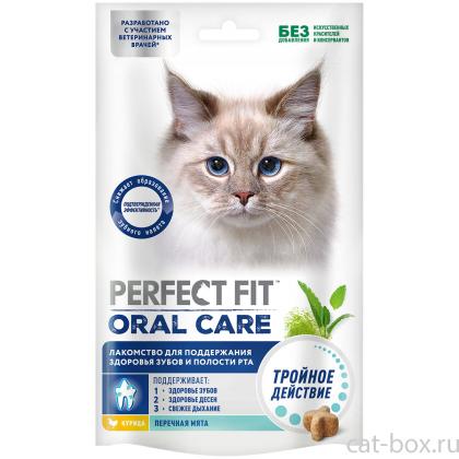 Лакомство для кошек ORAL CARE, с курицей и добавлением мяты Для поддержания здоровья зубов и полости рта, 50г-0
